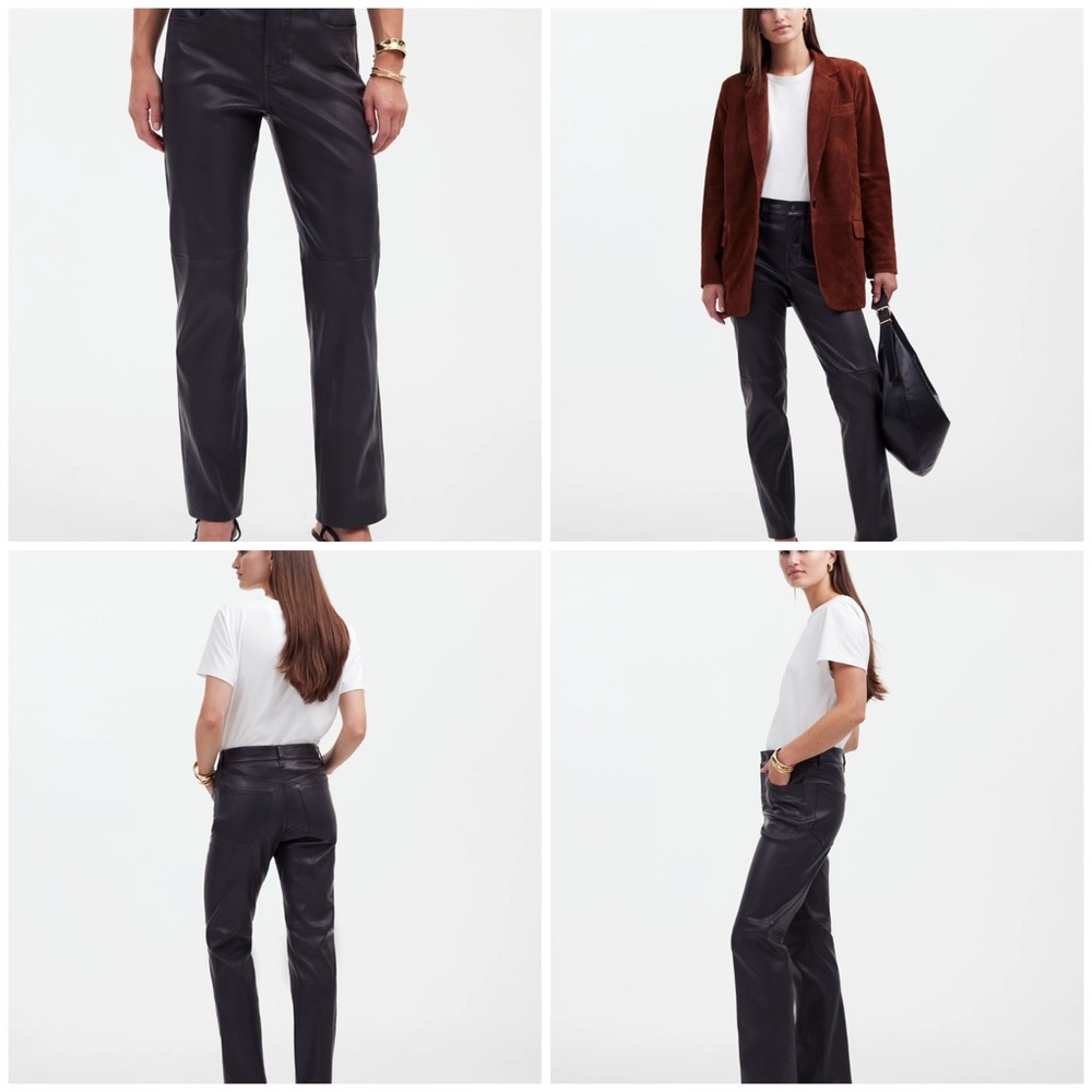 Madewell The 90’s Straight Mid-Rise Pant in Leather